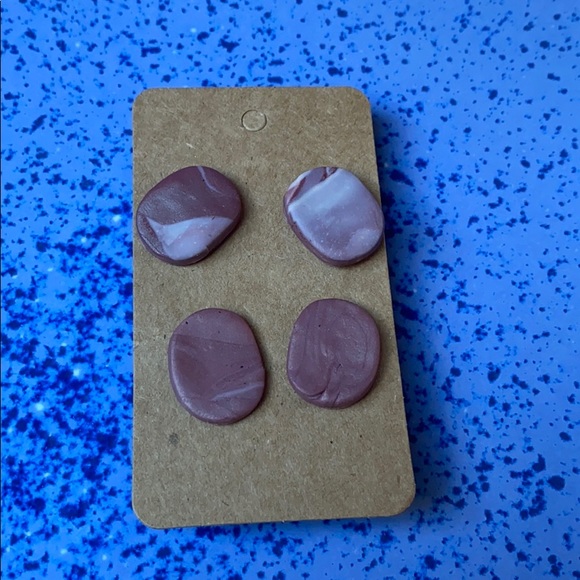Handmade Clay Earrings - Lilac Dreams Series - Picture 4 of 6